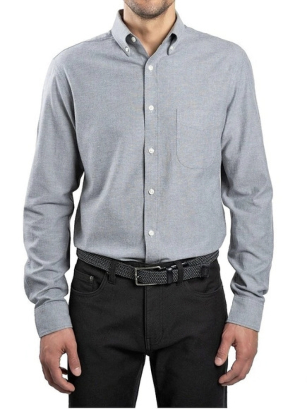 Jachs NYC Men's Brushed Button Down Shirt in Gray Size Large NWT